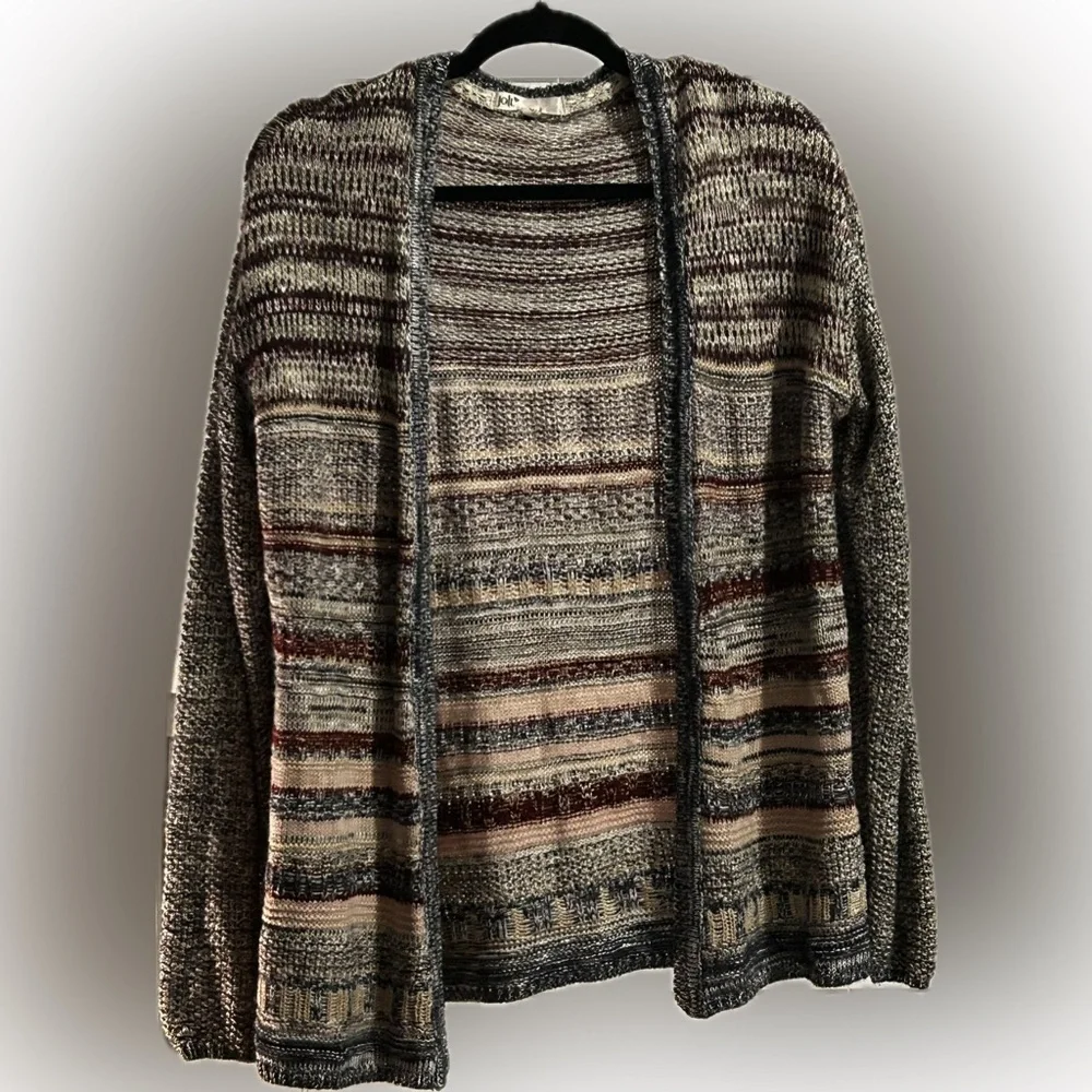 💰4/$20 Jolt Women's Multicolor Striped Cardigan | Size L